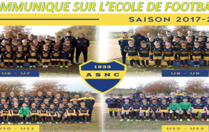 Communiqué sur l'Ecole de Football 
