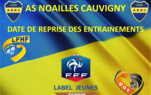 Date de reprise d'entrainement 2018 - 2019