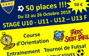 EXPLICATIONS SUR LE DEROULEMENT DU STAGE D'OCTOBRE [U10-U13]