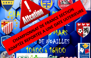 La Journée de Championnat de France de Foot Adapté est annulée