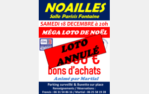  Loto du samedi 18 Décembre annulé