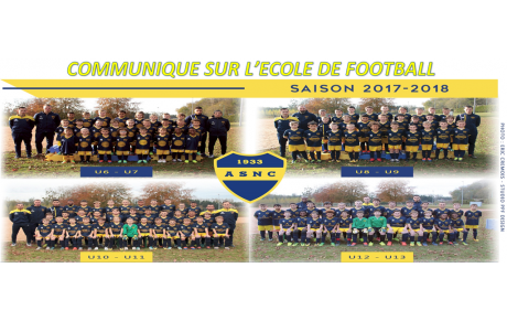 Communiqué sur l'Ecole de Football 
