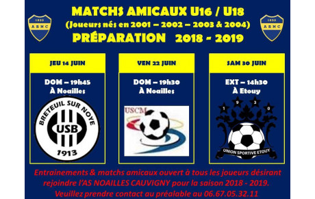 Information Jeune [Joueurs nés en 2004 jusqu'a 2001]