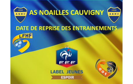 Date de reprise d'entrainement 2018 - 2019