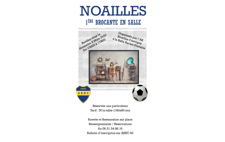 1 ère brocante en salle de l'ASNC - Dimanche 08 Mars