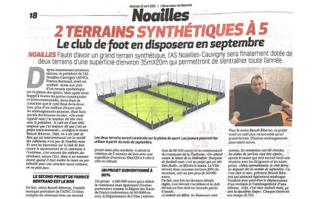 Les terrains foot5 synthétiques arrivent ! 