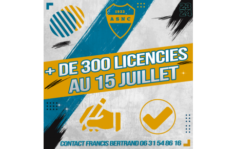 Le cap des 300 licencies est dépassé au 15 Juillet 