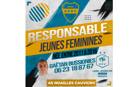 Découvrez le responsable pour nos catégories jeunes féminines (U8 à U13)