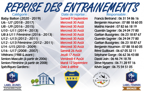 #Infos Reprise Saison 2023-2024